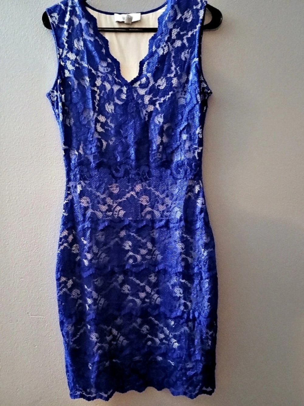 Bella Badgley Mischka Blue Lace Mini Dress